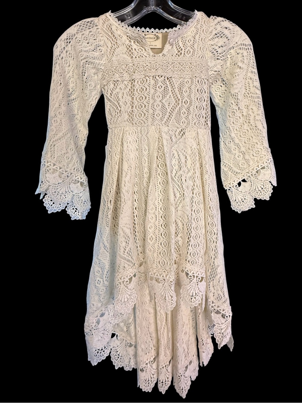 Joyfolie Murni Dress Lace Crochet Cream Natural Boho Ivory High Low NWT